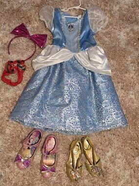 Disney Cinderella Blue Princess Dress& Shoes for Kids